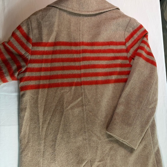 Boden Tan and Orange Striped Wool Coat 3-button size US 10 - Picture 12 of 12